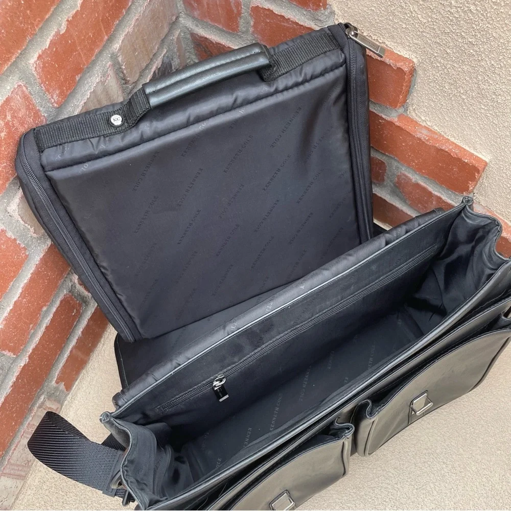 Kenneth Cole New York Large Vegan Briefcase with Laptop sleeve in Black